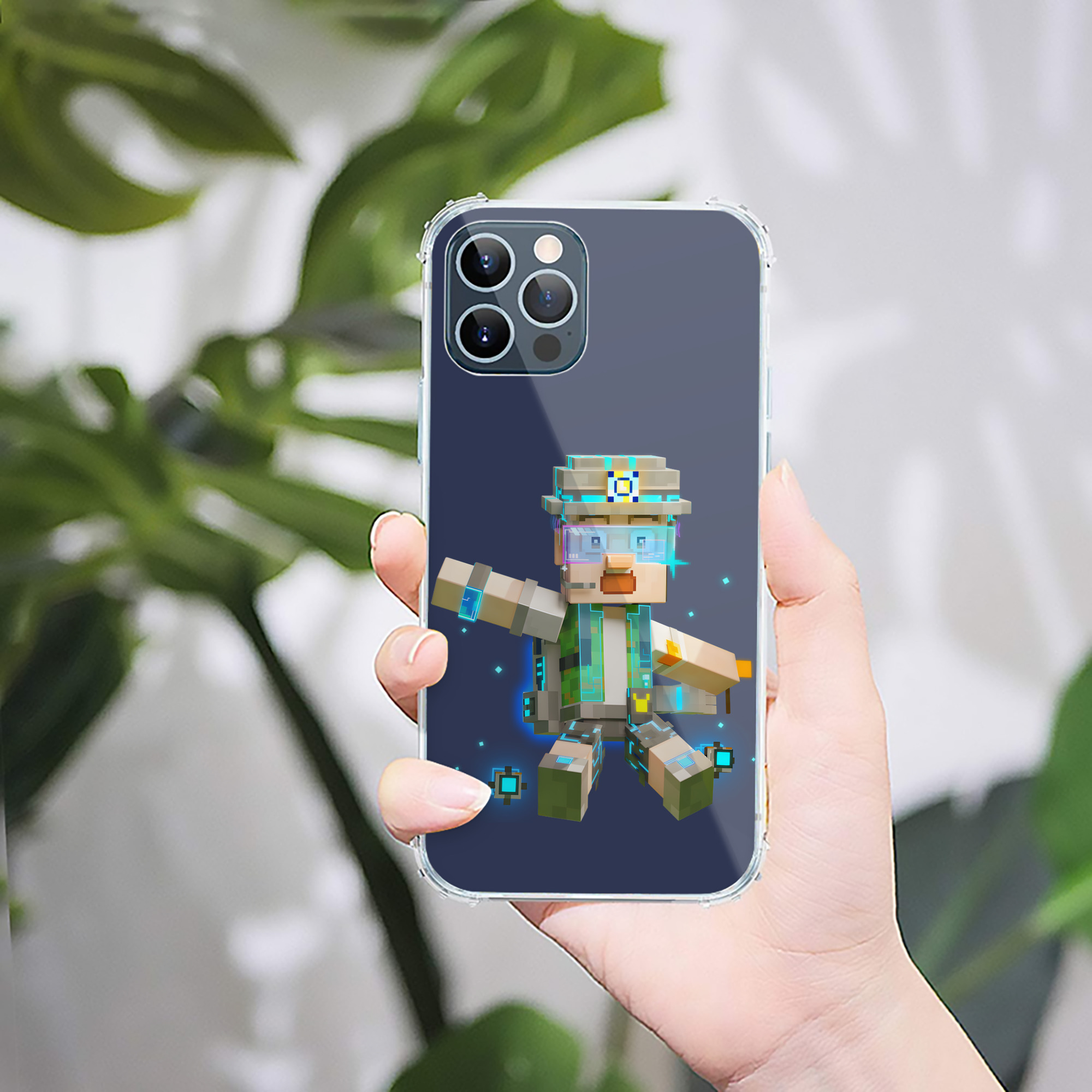 （画像用） マインクラフト ブロックの世界 Minecraft MC Block world 【iPhone 12シリーズ対応】透明スマホケース（クリアソフトケース）